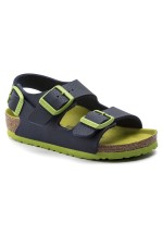 Birkenstock Milano Kids Birko-Flor (Desert Soil Blue) Regular Fit